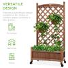 imageBest Choice Products 60in Wood Planter Box ampamp Diamond Lattice Trellis Mobile Outdoor Raised Garden Bed for Climbing Plants wDrainage Holes Optional Wheels  Walnut