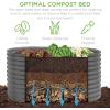 imageBest Choice Products 63in Oval Metal Raised Garden Bed Customizable Outdoor Deep Root Backyard Planter Stackable Design for Gardening Vegetables Flowers Herbs w 275 Gallon Capacity  SilverDark Gray