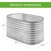 imageBest Choice Products 63in Oval Metal Raised Garden Bed Customizable Outdoor Deep Root Backyard Planter Stackable Design for Gardening Vegetables Flowers Herbs w 275 Gallon Capacity  SilverSilver