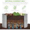 imageBest Choice Products 63in Oval Metal Raised Garden Bed Customizable Outdoor Deep Root Backyard Planter Stackable Design for Gardening Vegetables Flowers Herbs w 275 Gallon Capacity  SilverSilver