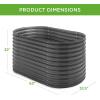 imageBest Choice Products 63in Oval Metal Raised Garden Bed Customizable Outdoor Deep Root Backyard Planter Stackable Design for Gardening Vegetables Flowers Herbs w 275 Gallon Capacity  SilverDark Gray