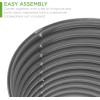 imageBest Choice Products 63in Oval Metal Raised Garden Bed Customizable Outdoor Deep Root Backyard Planter Stackable Design for Gardening Vegetables Flowers Herbs w 275 Gallon Capacity  SilverDark Gray