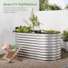 imageBest Choice Products 63in Oval Metal Raised Garden Bed Customizable Outdoor Deep Root Backyard Planter Stackable Design for Gardening Vegetables Flowers Herbs w 275 Gallon Capacity  SilverSilver