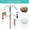 imageBest Choice Products 6Hook Bird Feeding Station Steel MultiFeeder Kit Stand for Attracting Wild Birds w 4 Bird Feeders Mesh Tray Bird Bath 5Prong Base  BlackBronze