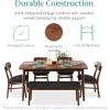 imageBest Choice Products 6Piece Wooden Dining Set MidCentury Modern Table ampamp Upholstered Chair Set wBench Seat Rubberwood Legs  WalnutCreamWalnutCharcoal