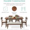 imageBest Choice Products 6Piece Wooden Dining Set MidCentury Modern Table ampamp Upholstered Chair Set wBench Seat Rubberwood Legs  WalnutCreamWalnutCream