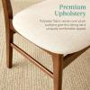 imageBest Choice Products 6Piece Wooden Dining Set MidCentury Modern Table ampamp Upholstered Chair Set wBench Seat Rubberwood Legs  WalnutCreamWalnutCream