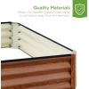 imageBest Choice Products 6x3x1ft Outdoor Metal Raised Garden Bed Box Vegetable Planter for Vegetables Flowers Herbs and Succulents  Dark GreenWood Grain