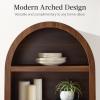 imageBest Choice Products 72in Tall Arched Pantry Cabinet wDoors 5Tier Bookshelf Armoire Hutch Bookcase Storage Cabinet wAdjustable Shelves  Black OakWalnut