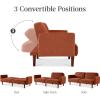 imageBest Choice Products 77quot Mid Century Modern Velvet Loveseat Sofa Couch Convertible Sofa Sleeper Bed wReal Wood Removable Armrest  PlumBoucle  Burnt Sienna