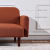 imageBest Choice Products 77quot Mid Century Modern Velvet Loveseat Sofa Couch Convertible Sofa Sleeper Bed wReal Wood Removable Armrest  PlumBoucle  Burnt Sienna