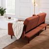 imageBest Choice Products 77quot Mid Century Modern Velvet Loveseat Sofa Couch Convertible Sofa Sleeper Bed wReal Wood Removable Armrest  PlumBoucle  Burnt Sienna