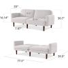 imageBest Choice Products 77quot Mid Century Modern Velvet Loveseat Sofa Couch Convertible Sofa Sleeper Bed wReal Wood Removable Armrest  PlumBoucle  Frost Gray