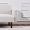 imageBest Choice Products 77quot Mid Century Modern Velvet Loveseat Sofa Couch Convertible Sofa Sleeper Bed wReal Wood Removable Armrest  PlumBoucle  Frost Gray