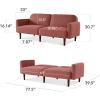 imageBest Choice Products 77quot Mid Century Modern Velvet Loveseat Sofa Couch Convertible Sofa Sleeper Bed wReal Wood Removable Armrest  PlumBoucle  Mauve