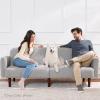imageBest Choice Products 77quot Mid Century Modern Velvet Loveseat Sofa Couch Convertible Sofa Sleeper Bed wReal Wood Removable Armrest  PlumBoucle  Mauve