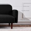 imageBest Choice Products 77quot Mid Century Modern Velvet Loveseat Sofa Couch Convertible Sofa Sleeper Bed wReal Wood Removable Armrest  PlumBoucle  Midnight Black