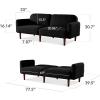 imageBest Choice Products 77quot Mid Century Modern Velvet Loveseat Sofa Couch Convertible Sofa Sleeper Bed wReal Wood Removable Armrest  PlumBoucle  Midnight Black