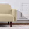 imageBest Choice Products 77quot Mid Century Modern Velvet Loveseat Sofa Couch Convertible Sofa Sleeper Bed wReal Wood Removable Armrest  PlumBoucle  Oatmeal