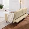 imageBest Choice Products 77quot Mid Century Modern Velvet Loveseat Sofa Couch Convertible Sofa Sleeper Bed wReal Wood Removable Armrest  PlumBoucle  Oatmeal