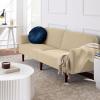 imageBest Choice Products 77quot Mid Century Modern Velvet Loveseat Sofa Couch Convertible Sofa Sleeper Bed wReal Wood Removable Armrest  PlumBoucle  Oatmeal