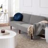 imageBest Choice Products 77quot Mid Century Modern Velvet Loveseat Sofa Couch Convertible Sofa Sleeper Bed wReal Wood Removable Armrest  PlumBoucle  Storm Gray