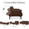 imageBest Choice Products 77quot Mid Century Modern Velvet Loveseat Sofa Couch Convertible Sofa Sleeper Bed wReal Wood Removable Armrest  PlumVelvet  Mocha Brown