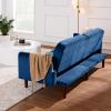 imageBest Choice Products 77quot Mid Century Modern Velvet Loveseat Sofa Couch Convertible Sofa Sleeper Bed wReal Wood Removable Armrest  PlumVelvet  Navy Blue