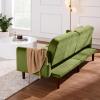 imageBest Choice Products 77quot Mid Century Modern Velvet Loveseat Sofa Couch Convertible Sofa Sleeper Bed wReal Wood Removable Armrest  PlumVelvet  Olive Green
