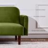 imageBest Choice Products 77quot Mid Century Modern Velvet Loveseat Sofa Couch Convertible Sofa Sleeper Bed wReal Wood Removable Armrest  PlumVelvet  Olive Green