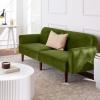 imageBest Choice Products 77quot Mid Century Modern Velvet Loveseat Sofa Couch Convertible Sofa Sleeper Bed wReal Wood Removable Armrest  PlumVelvet  Olive Green