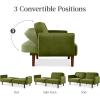 imageBest Choice Products 77quot Mid Century Modern Velvet Loveseat Sofa Couch Convertible Sofa Sleeper Bed wReal Wood Removable Armrest  PlumVelvet  Olive Green