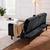 imageBest Choice Products 77quot Mid Century Modern Velvet Loveseat Sofa Couch Convertible Sofa Sleeper Bed wReal Wood Removable Armrest  PlumVelvet  Onyx Black