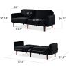 imageBest Choice Products 77quot Mid Century Modern Velvet Loveseat Sofa Couch Convertible Sofa Sleeper Bed wReal Wood Removable Armrest  PlumVelvet  Onyx Black
