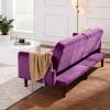 imageBest Choice Products 77quot Mid Century Modern Velvet Loveseat Sofa Couch Convertible Sofa Sleeper Bed wReal Wood Removable Armrest  PlumVelvet  Plum