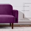 imageBest Choice Products 77quot Mid Century Modern Velvet Loveseat Sofa Couch Convertible Sofa Sleeper Bed wReal Wood Removable Armrest  PlumVelvet  Plum