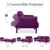 imageBest Choice Products 77quot Mid Century Modern Velvet Loveseat Sofa Couch Convertible Sofa Sleeper Bed wReal Wood Removable Armrest  PlumVelvet  Plum