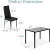 imageBest Choice Products 7Piece Glass Dining Set Modern Kitchen Table Furniture for Dining Room Dinette Compact SpaceSaving wGlass Tabletop 6 Upholstered PU Chairs Metal Steel Frame  BlackBlack