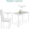 imageBest Choice Products 7Piece Glass Dining Set Modern Kitchen Table Furniture for Dining Room Dinette Compact SpaceSaving wGlass Tabletop 6 Upholstered PU Chairs Metal Steel Frame  BlackWhite