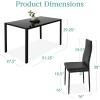 imageBest Choice Products 7Piece Glass Dining Set Modern Kitchen Table Furniture for Dining Room Dinette Compact SpaceSaving wGlass Tabletop 6 Upholstered PU Chairs Metal Steel Frame  BlackBlack