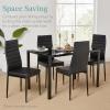 imageBest Choice Products 7Piece Glass Dining Set Modern Kitchen Table Furniture for Dining Room Dinette Compact SpaceSaving wGlass Tabletop 6 Upholstered PU Chairs Metal Steel Frame  BlackIvoryGold