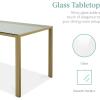 imageBest Choice Products 7Piece Glass Dining Set Modern Kitchen Table Furniture for Dining Room Dinette Compact SpaceSaving wGlass Tabletop 6 Upholstered PU Chairs Metal Steel Frame  BlackIvoryGold