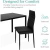 imageBest Choice Products 7Piece Glass Dining Set Modern Kitchen Table Furniture for Dining Room Dinette Compact SpaceSaving wGlass Tabletop 6 Upholstered PU Chairs Metal Steel Frame  BlackBlack