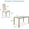 imageBest Choice Products 7Piece Glass Dining Set Modern Kitchen Table Furniture for Dining Room Dinette Compact SpaceSaving wGlass Tabletop 6 Upholstered PU Chairs Metal Steel Frame  BlackIvoryGold