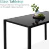 imageBest Choice Products 7Piece Glass Dining Set Modern Kitchen Table Furniture for Dining Room Dinette Compact SpaceSaving wGlass Tabletop 6 Upholstered PU Chairs Metal Steel Frame  BlackBlack