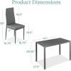 imageBest Choice Products 7Piece Glass Dining Set Modern Kitchen Table Furniture for Dining Room Dinette Compact SpaceSaving wGlass Tabletop 6 Upholstered PU Chairs Metal Steel Frame  BlackGrey