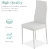 imageBest Choice Products 7Piece Glass Dining Set Modern Kitchen Table Furniture for Dining Room Dinette Compact SpaceSaving wGlass Tabletop 6 Upholstered PU Chairs Metal Steel Frame  BlackWhite
