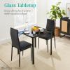 imageBest Choice Products 7Piece Glass Dining Set Modern Kitchen Table Furniture for Dining Room Dinette Compact SpaceSaving wGlass Tabletop 6 Upholstered PU Chairs Metal Steel Frame  BlackWhite