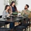 imageBest Choice Products 7Piece Modern Dining Room Set Kitchen Table Set Dining Table w 6 Chairs Upholstered Cushions Solid Metal Frame Curved Backrest  BlackIvoryBlackIvory