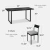 imageBest Choice Products 7Piece Modern Dining Room Set Kitchen Table Set Dining Table w 6 Chairs Upholstered Cushions Solid Metal Frame Curved Backrest  BlackIvoryBlackGray